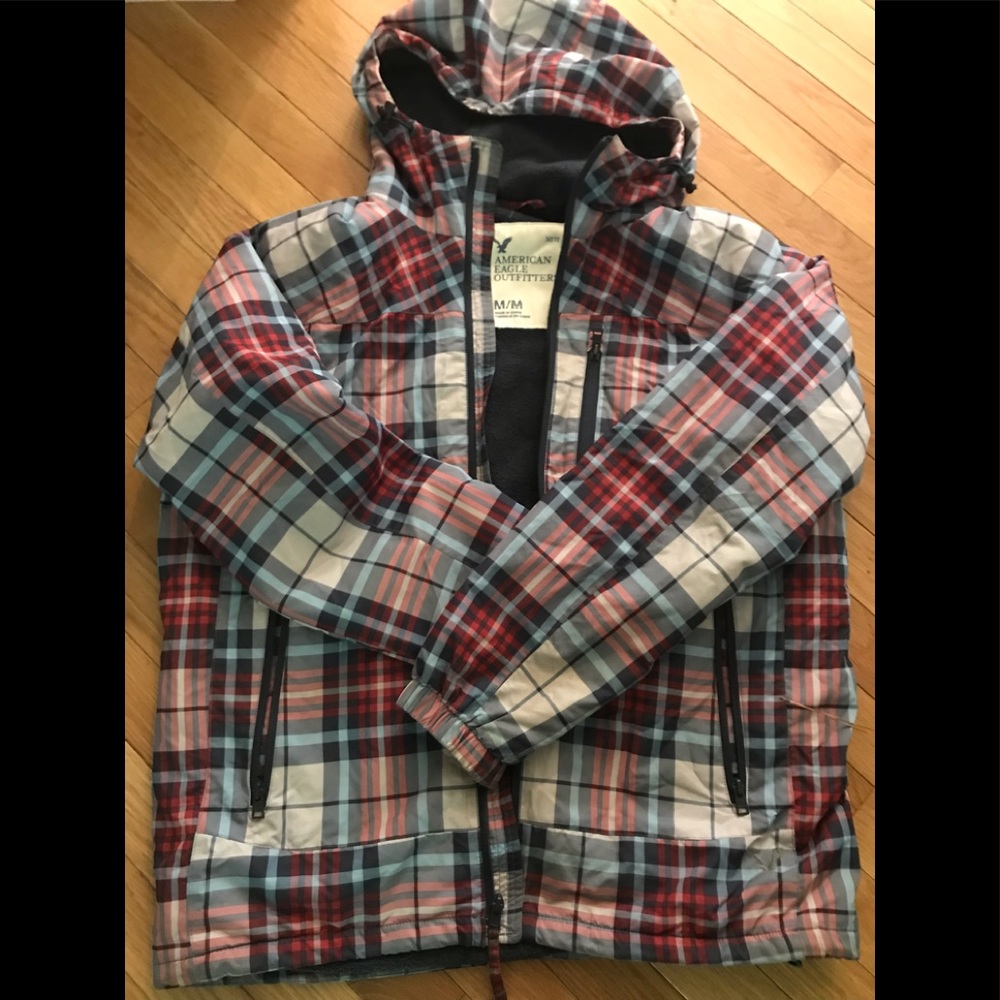 Plaid Fleece Lined Men’s Coat